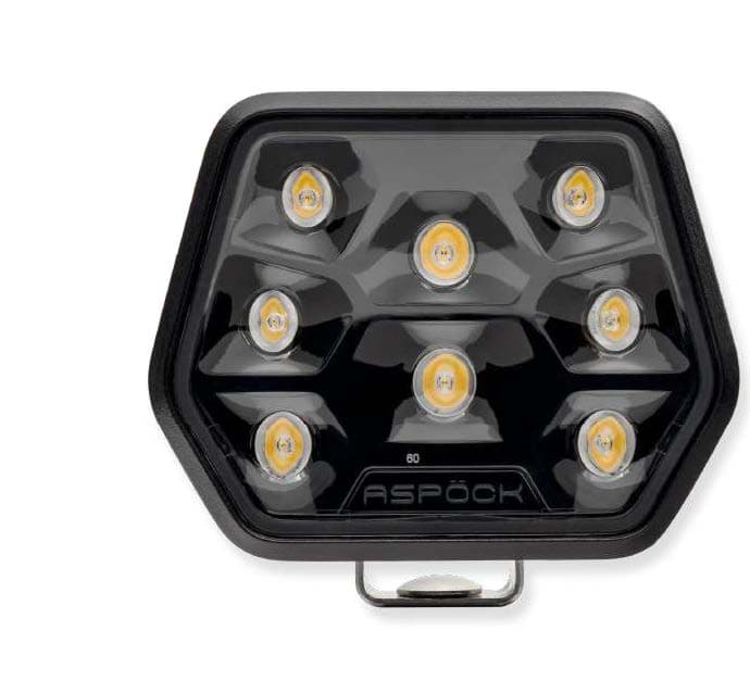 Aspöck 28-8524-207 Arbeitsscheinwerfer Workpoint II Advanced 2000 Lumen, Deutsch Anschluss, 20° Weitstrahler, 10-33 V, IP6K9K